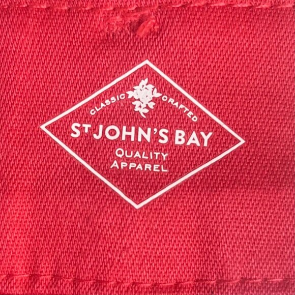 St Johns Bay Womens Scarlet Ibis Capri Pant MidRise Pink Size 6P Petite New - Picture 5 of 11